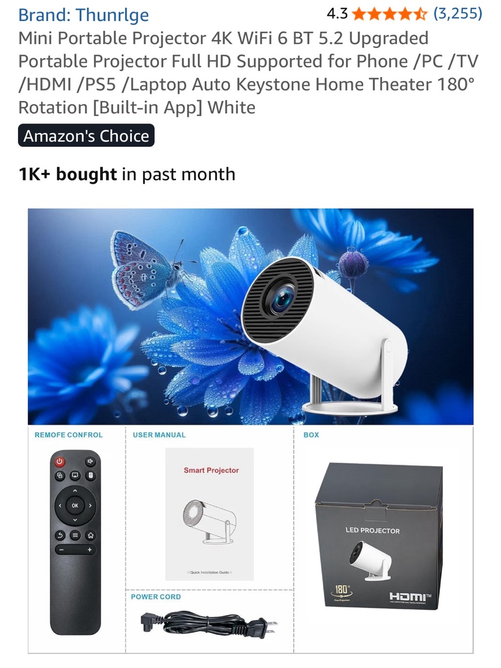 LCD Bluetooth Projector with remote, great condition, can be projected on wall - Picture 6 of 6
